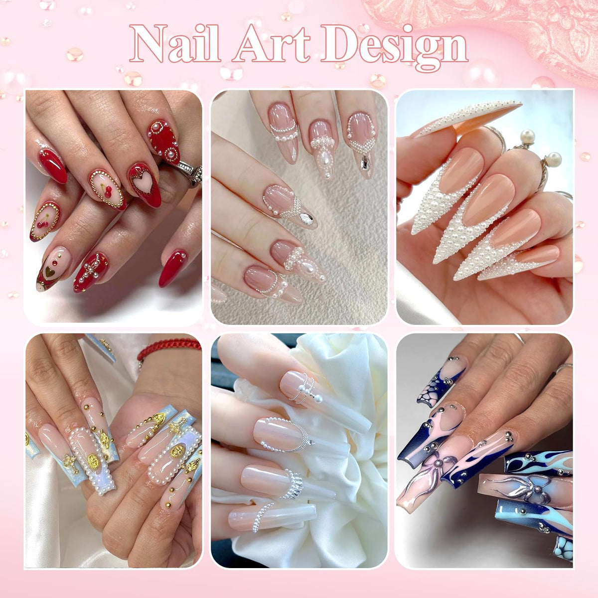 Exemple de manucure réalisée avec les charms à ongles BELLEBOOST