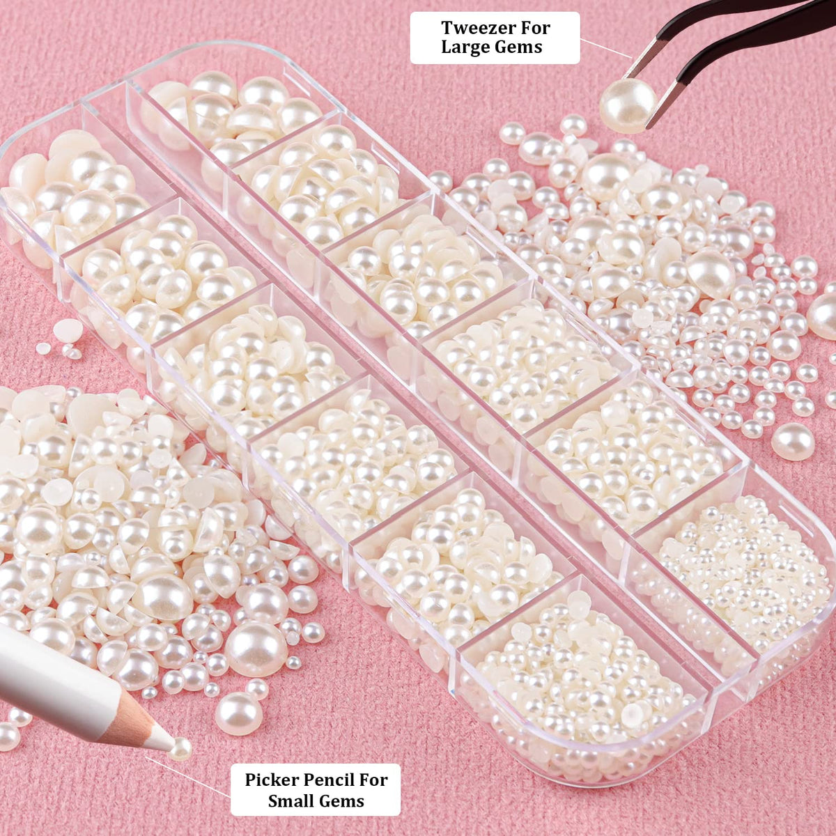 Exemple de nail art avec des perles plates BELLEBOOST
