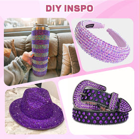 Exemple de projet utilisant des strass violets pour décoration