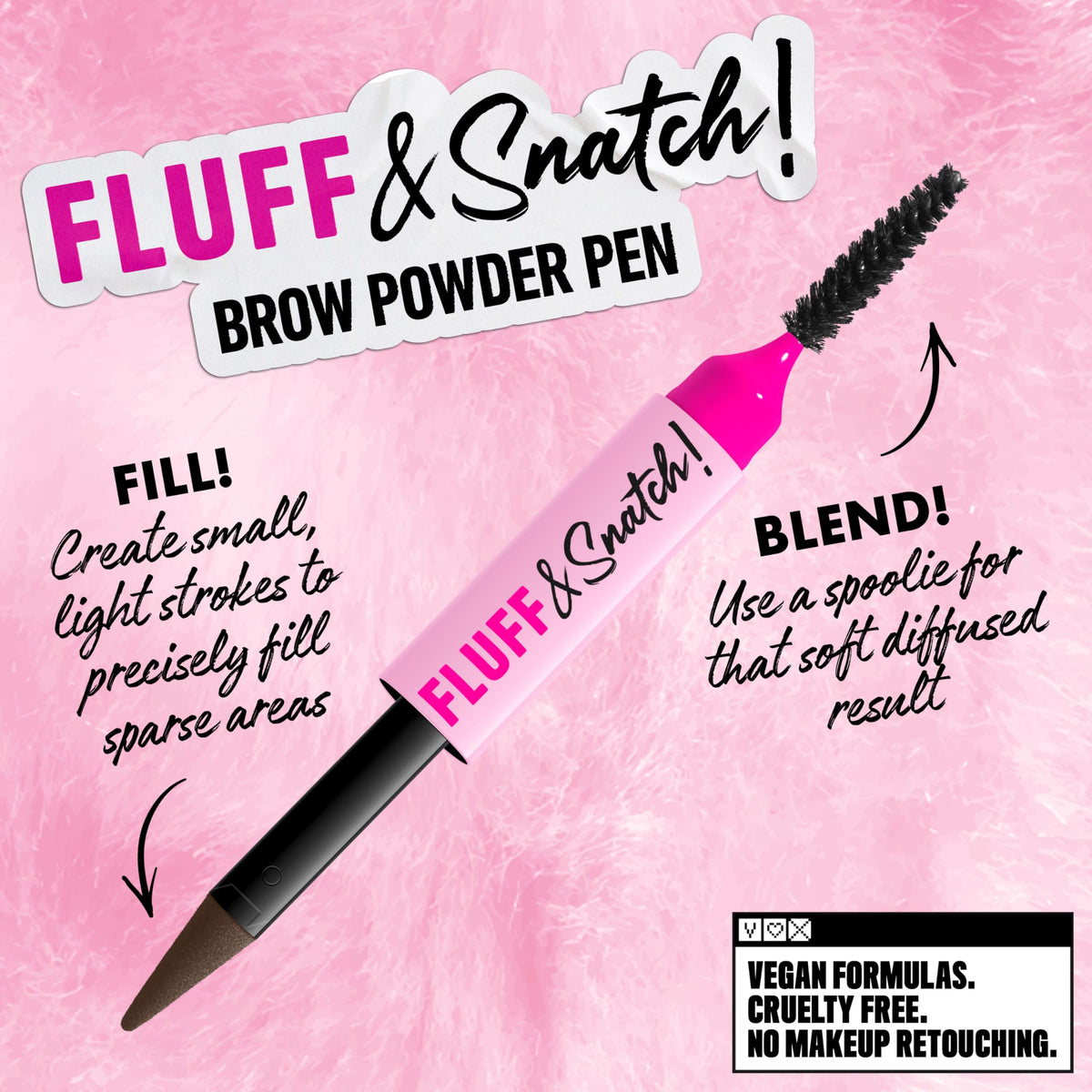 Exemple de sourcils dessinés avec le crayon NYX Fluff & Snatch