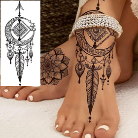 Exemple de tatouages temporaires appliqués sur peau