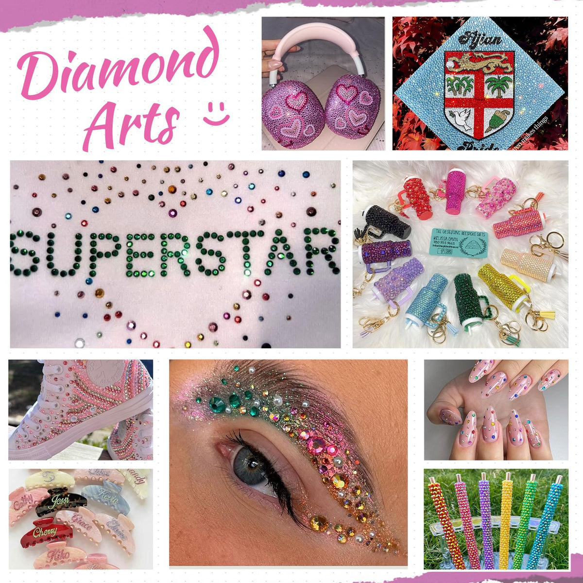 Exemples d'utilisation des strass sur des vêtements