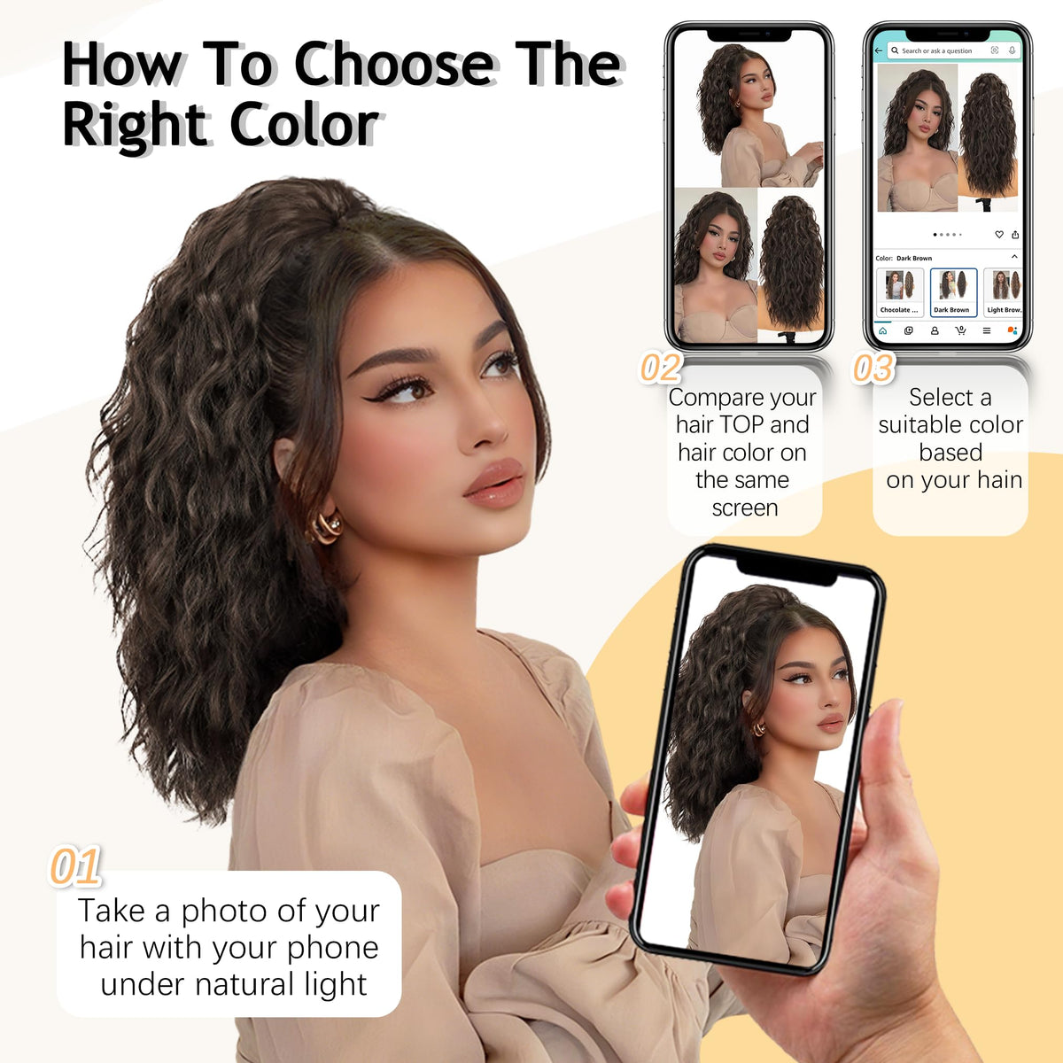 Extension de cheveux ORSUNCER avec un chignon