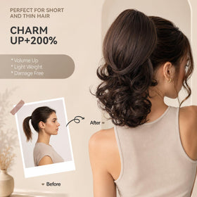 Extension de queue de cheval blonde ZQIAN BEAUTY portée sur cheveux