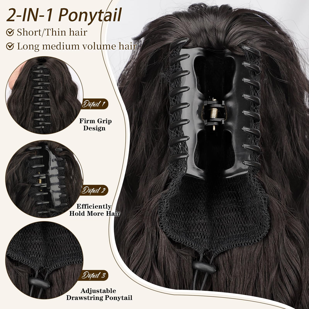 Extension de queue de cheval bouclée ORSUNCER portée sur un chignon