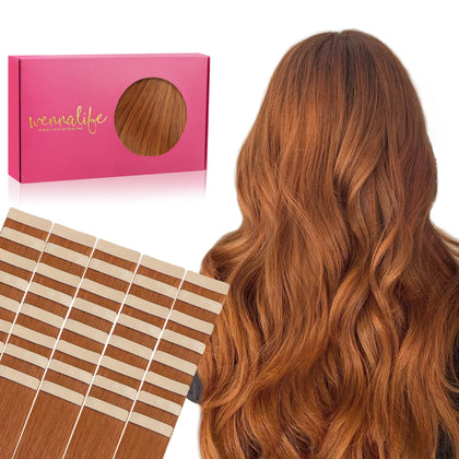 Extensions capillaires adhésives Wennalife 40 pièces couleur châtain sale