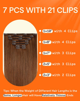 Extensions capillaires auburn sur un fond blanc