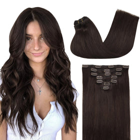 Extensions capillaires clip-in GOO GOO 120g couleur brun clair