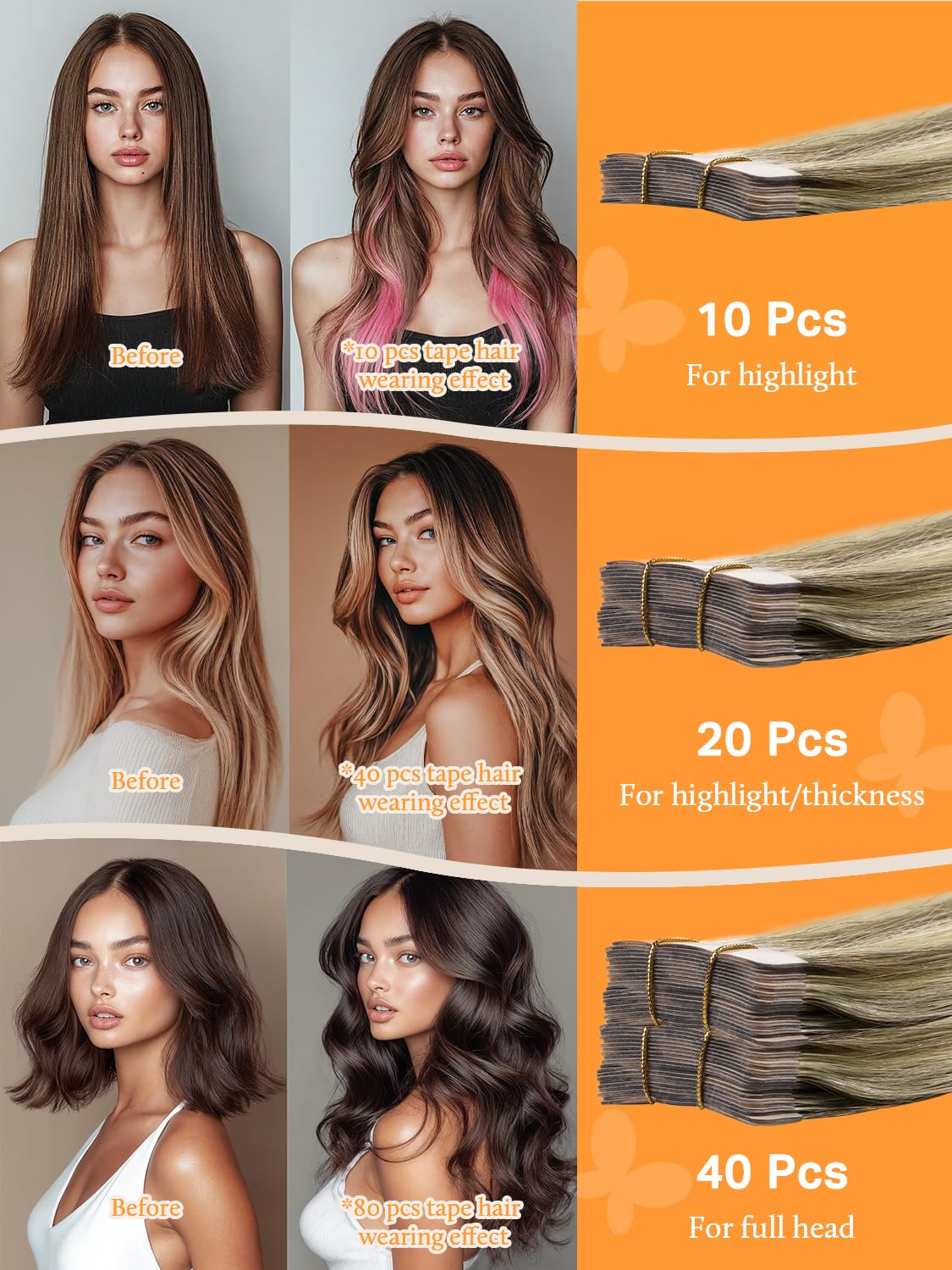 Extensions capillaires DOORES avant et après application