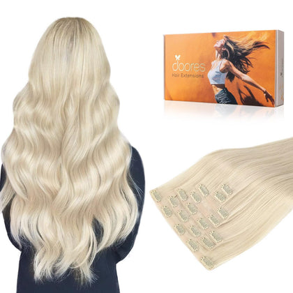 Extensions capillaires DOORES clip-in 7 pièces en cheveux humains