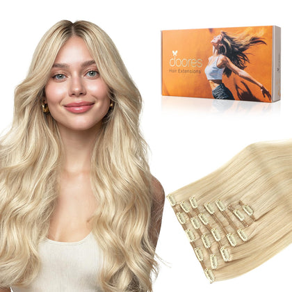 Extensions capillaires DOORES en cheveux humains, couleur naturelle