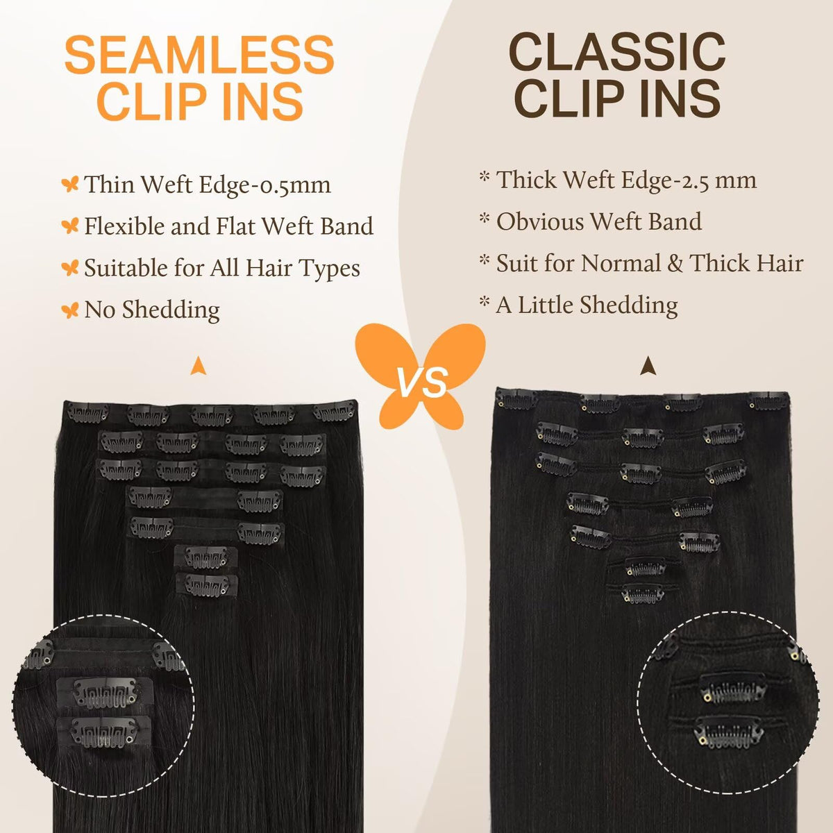 Extensions capillaires DOORES en cheveux Remy, texture douce