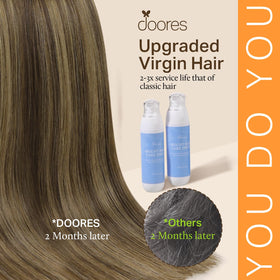 Extensions capillaires DOORES en couleur ombrée, vue de côté