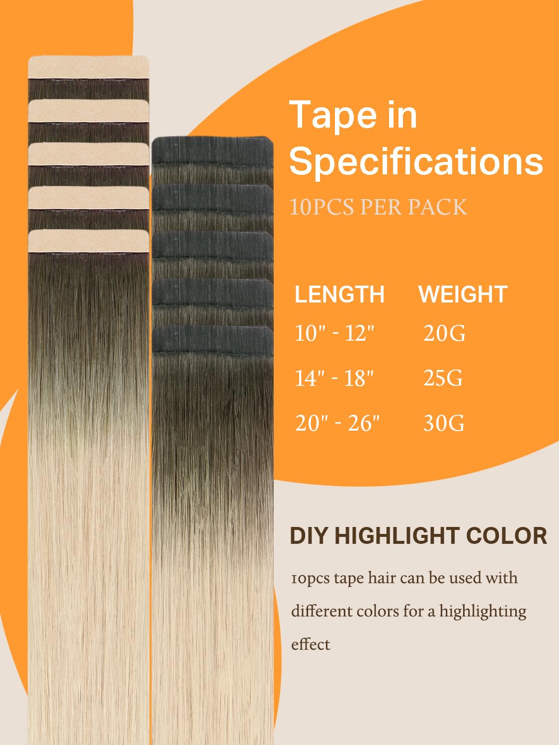 Extensions capillaires DOORES, longueur 14 pouces, présentation