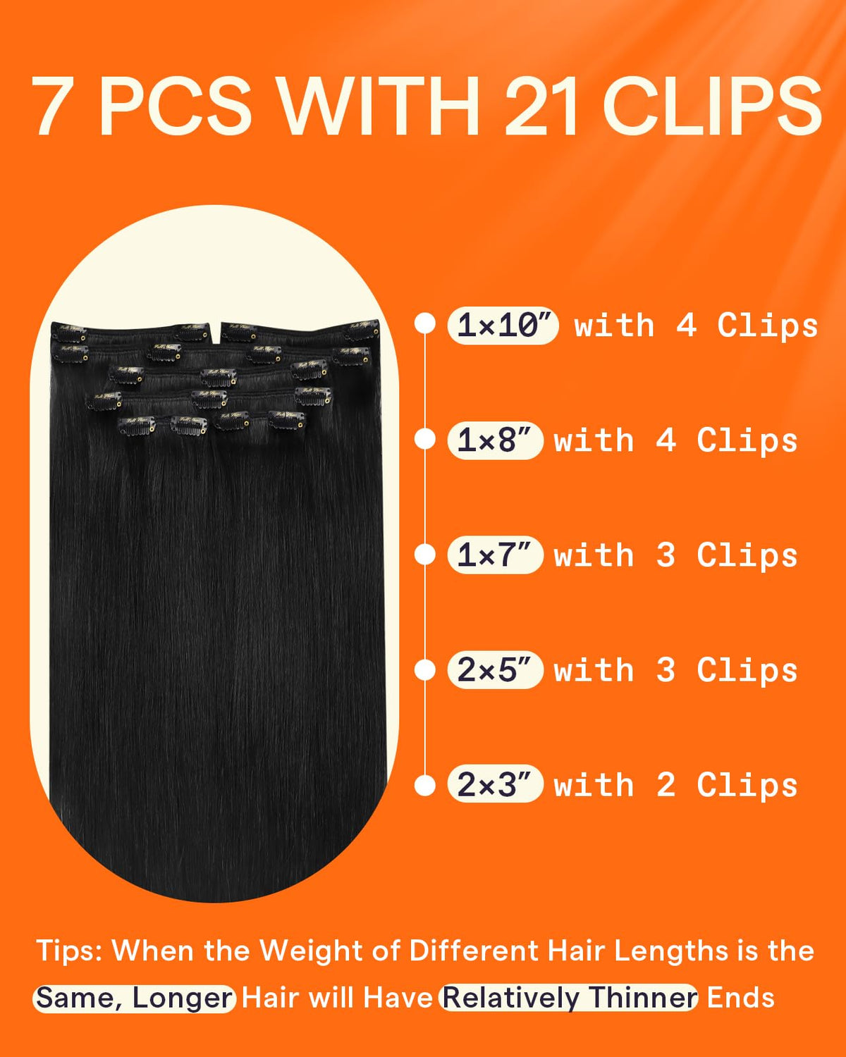 Extensions capillaires Full Shine 10 pouces posées sur une table