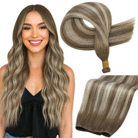 Extensions capillaires Full Shine 14 pouces en cheveux Remy, couleur naturelle