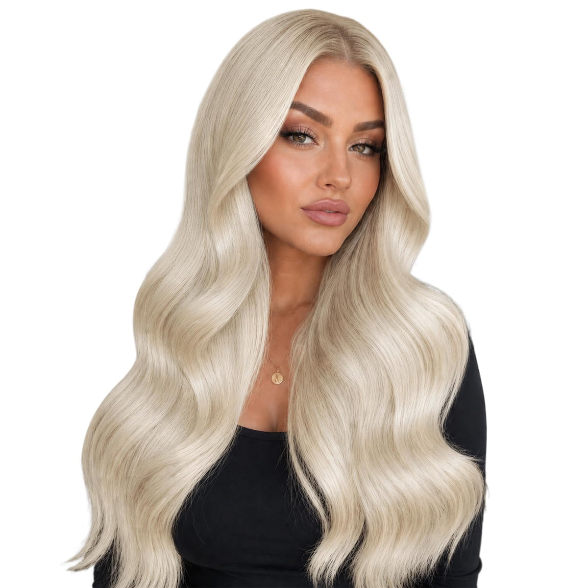 Extensions capillaires Full Shine 22 pouces blonde platine, vue avant