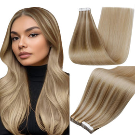 Extensions capillaires Full Shine 22 pouces couleur châtaigne blonde vue avant