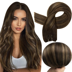 Extensions capillaires Full Shine 24 pouces ombre marron vue avant