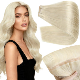 Extensions capillaires Full Shine 28 pouces blond platine, vue de face