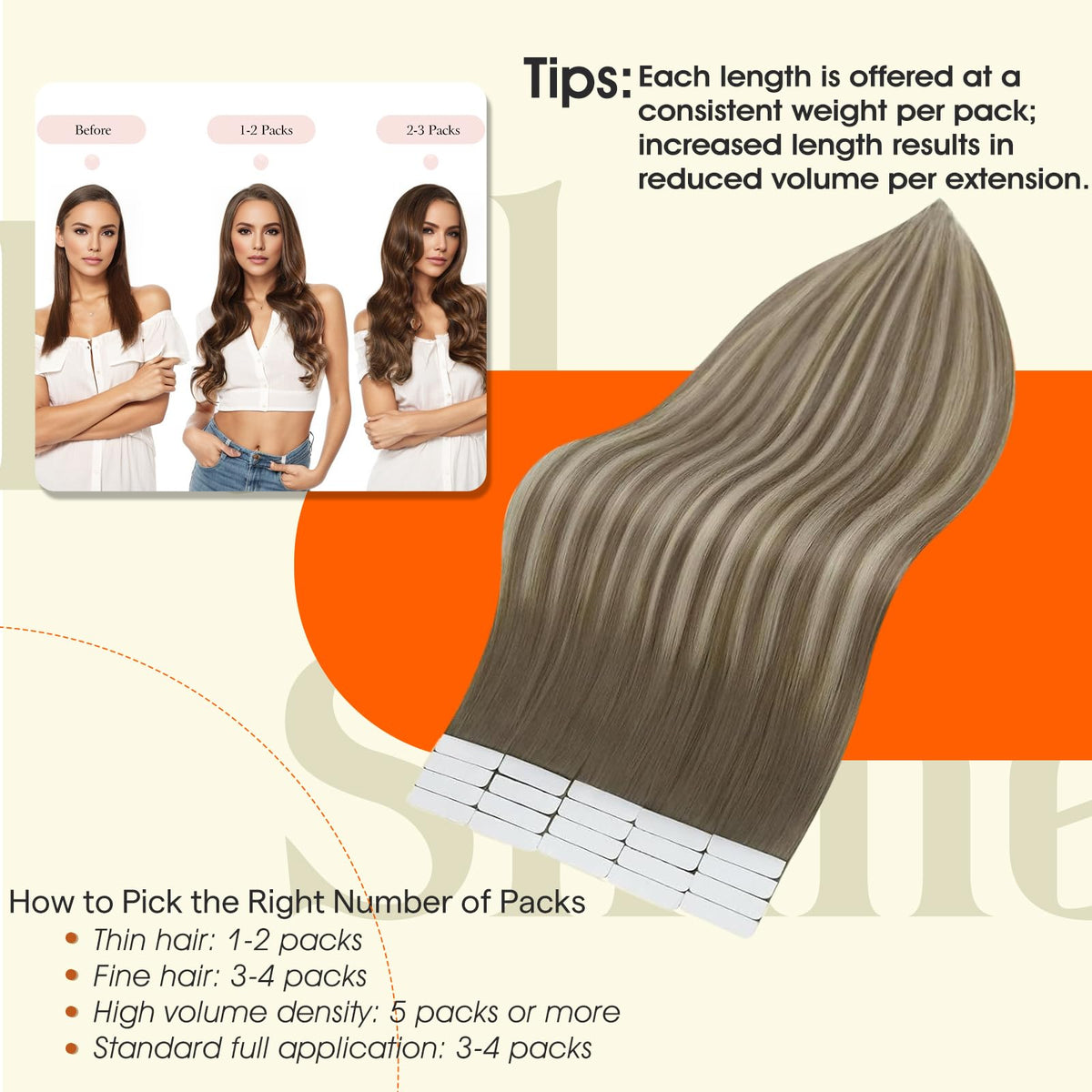Extensions capillaires Full Shine en châtain clair sur un mannequin