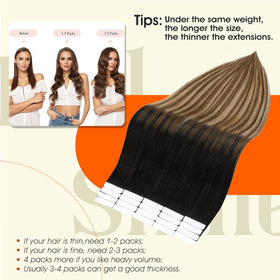 Extensions capillaires Full Shine en cheveux humains, présentation en plusieurs couleurs