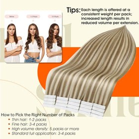 Extensions capillaires Full Shine en paquet avec dimensions