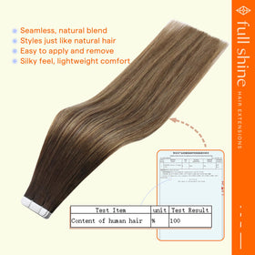 Extensions capillaires Full Shine en paquet avec étiquettes de couleur