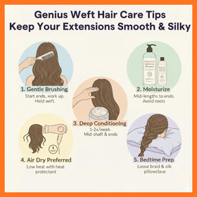 Extensions capillaires Full Shine exposées sur un fond neutre