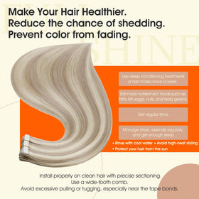 Extensions capillaires Full Shine montrant la texture soyeuse