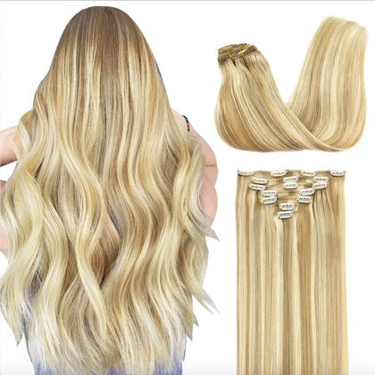 Extensions capillaires GOO GOO 12 pouces couleur #18A/613A vue de face