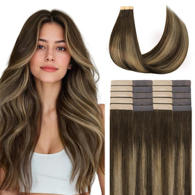 Extensions capillaires GOO GOO 18 pouces couleur balayage chocolat caramel