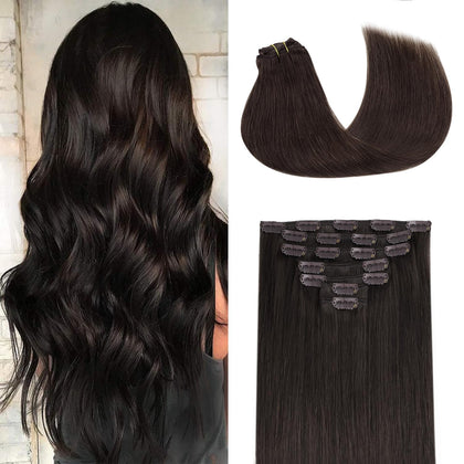 Extensions capillaires GOO GOO 20 pouces couleur brun foncé, vue de face