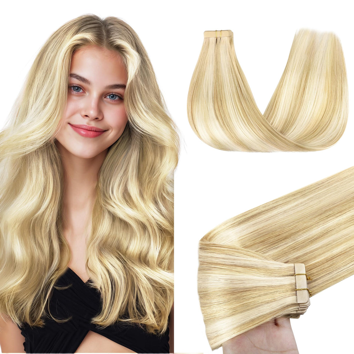 Extensions capillaires GOO GOO 26 pouces, couleur blonde sale, vue avant