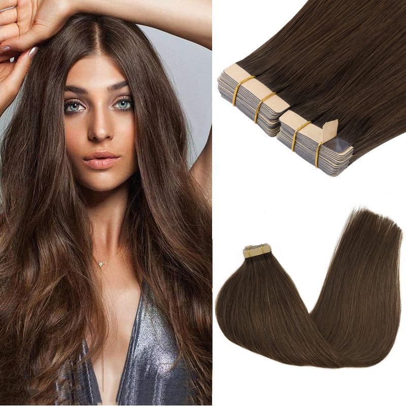 Extensions capillaires GOO GOO 4A chocolat modèle 18 pouces vue avant