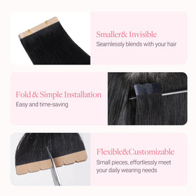 Extensions capillaires GOO GOO avec un look coiffé, cheveux lissés