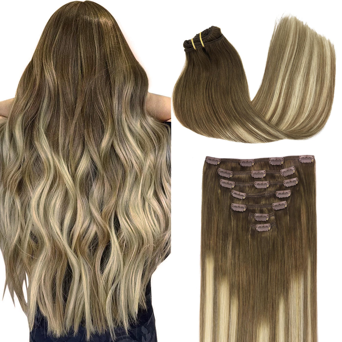 Extensions capillaires GOO GOO Clip In 22 pouces couleur balayage