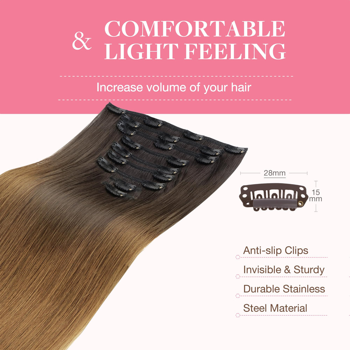 Extensions capillaires GOO GOO de 18 pouces sur fond neutre