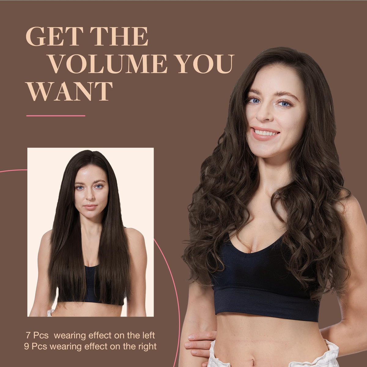 Extensions capillaires GOO GOO en application sur cheveux naturels