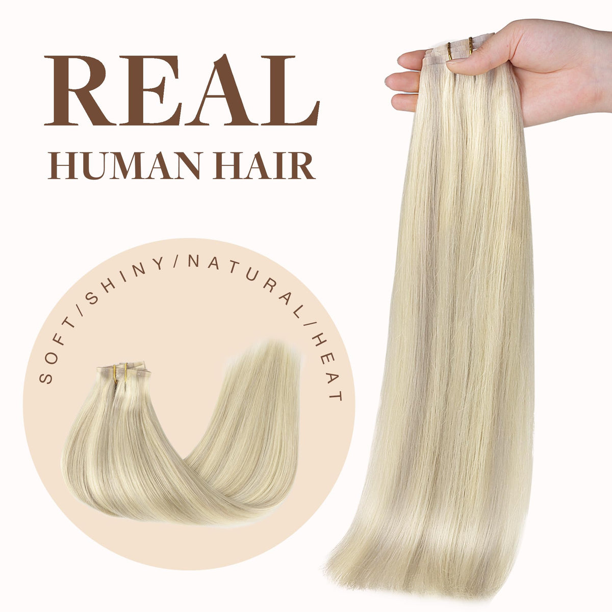 Extensions capillaires GOO GOO en cheveux humains en gros plan