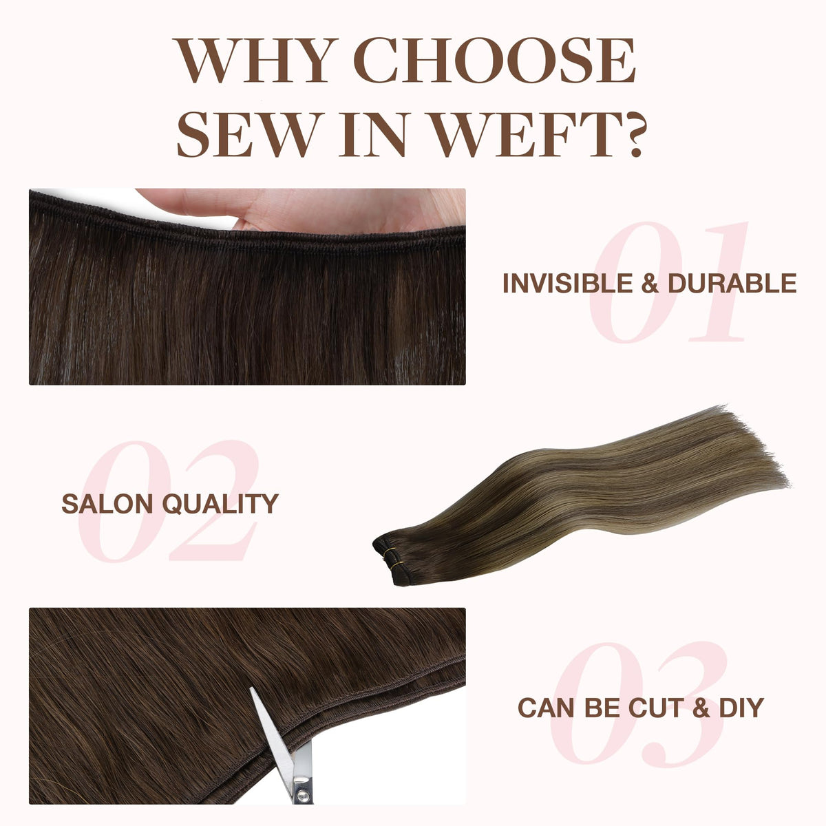 Extensions capillaires GOO GOO en cheveux humains, présentation des différentes largeurs