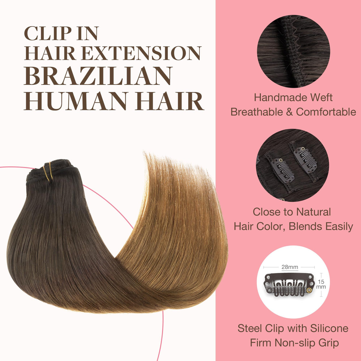 Extensions capillaires GOO GOO en cheveux humains présentées avec un look stylé