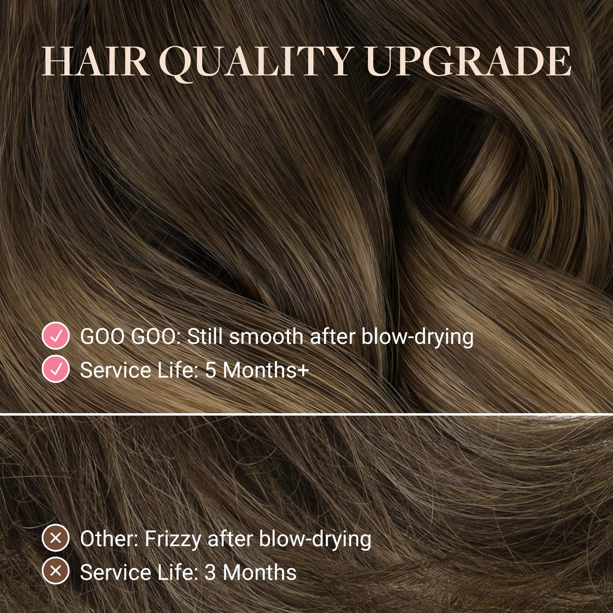 Extensions capillaires GOO GOO en cheveux humains Remy avec un style bouclé