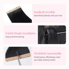 Extensions capillaires GOO GOO en cheveux humains Remy posées sur une table