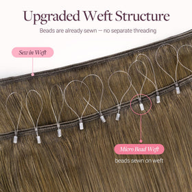 Extensions capillaires GOO GOO en cheveux humains sur fond neutre