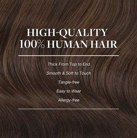 Extensions capillaires GOO GOO en marron chocolat dans un cadre naturel