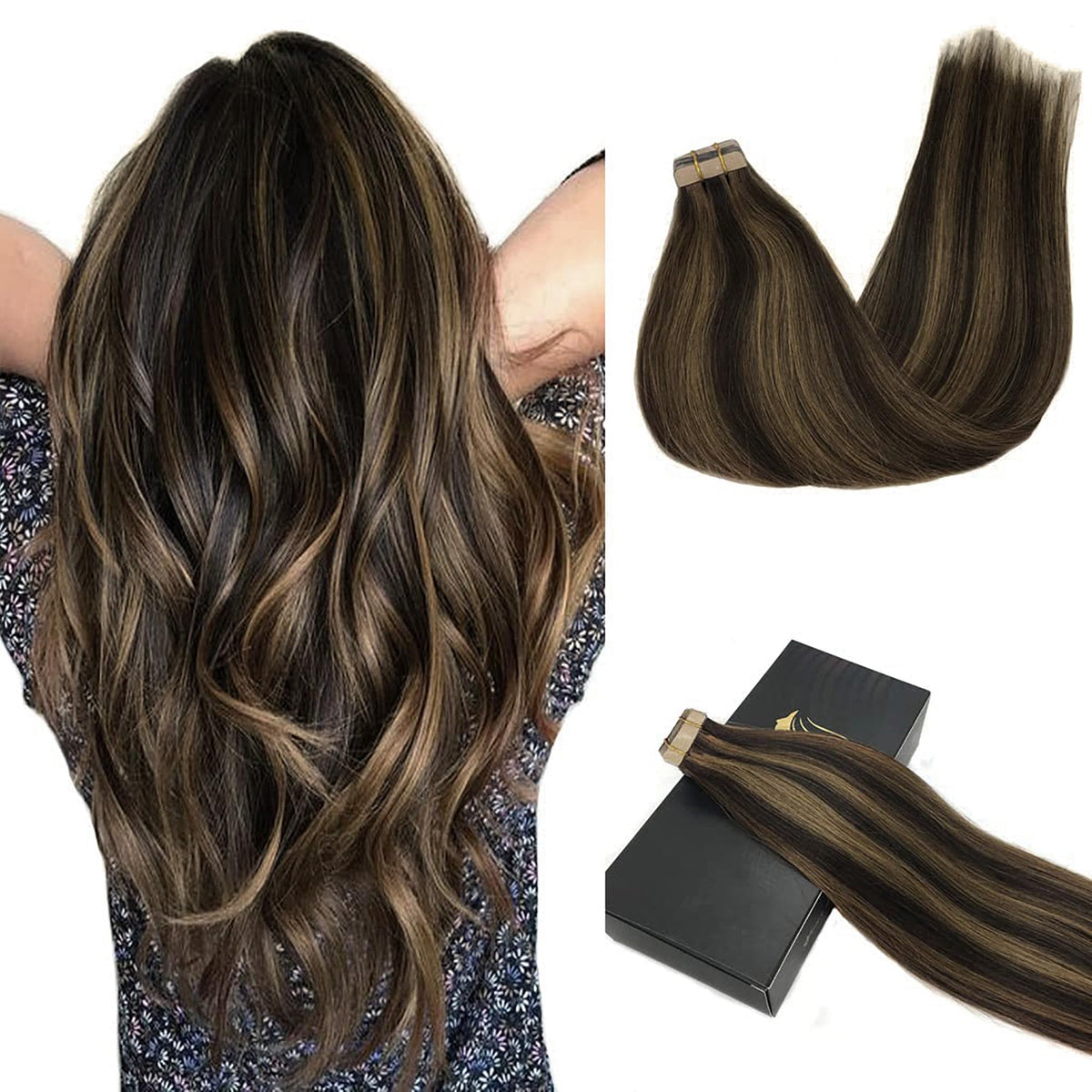 Extensions capillaires GOO GOO marron foncé 22 pouces vue avant