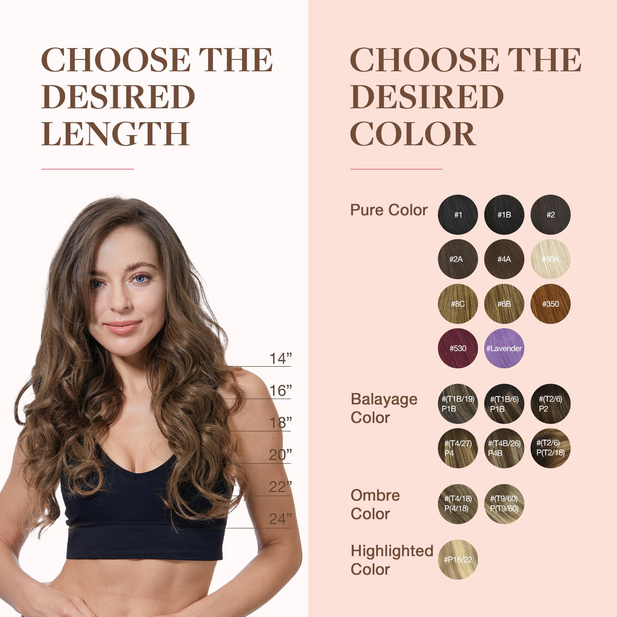 Extensions capillaires GOO GOO montrant la couleur marron chocolat