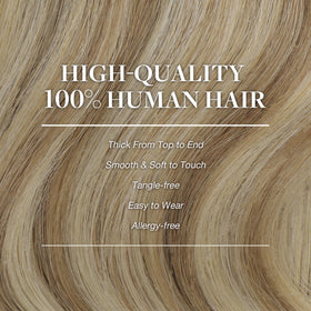 Extensions capillaires GOO GOO posées sur cheveux, montrant la texture soyeuse