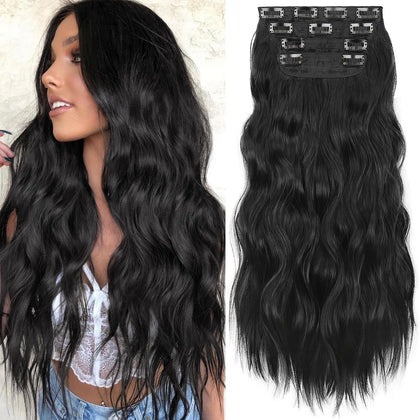 Extensions capillaires KooKaStyle ondulées noires de 24 pouces vue avant